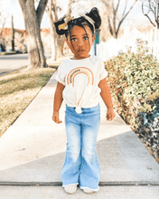 Load image into Gallery viewer, Bailey&#39;s Blossoms- Denim Bell Bottoms
